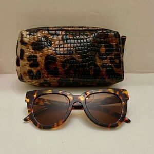 Vintage, Cat Eye Brown Tortoise Large Sunglasses -LE19052 UV400